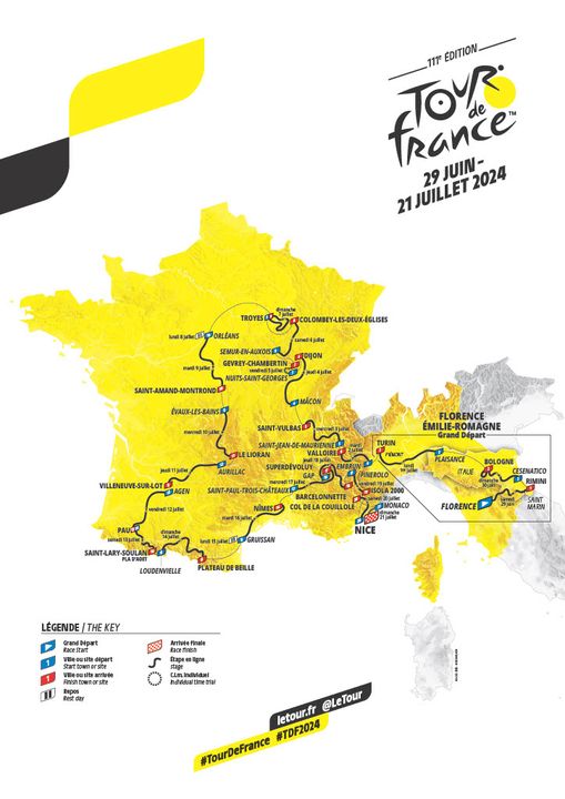 Parcours officiel du Tour de France 2024